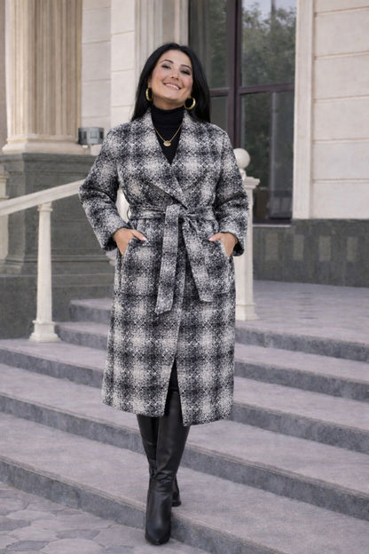 Palton stofa carouri  TSH596