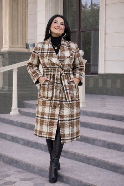 Palton stofa carouri  TSH596