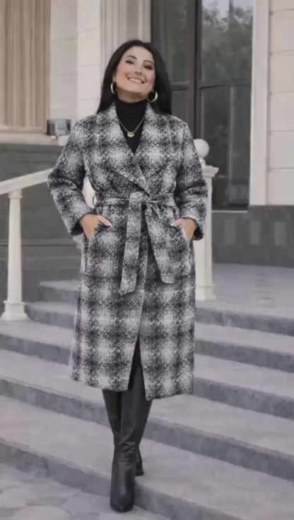 Palton stofa carouri  TSH596