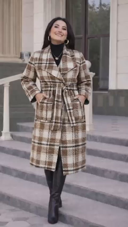 Palton stofa carouri  TSH596